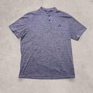 Adidas Textured Striped Blade Collar Golf Polo Shirt